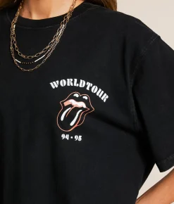 Life Clothing The Rolling Stones Oversized Band T-Shirt Black