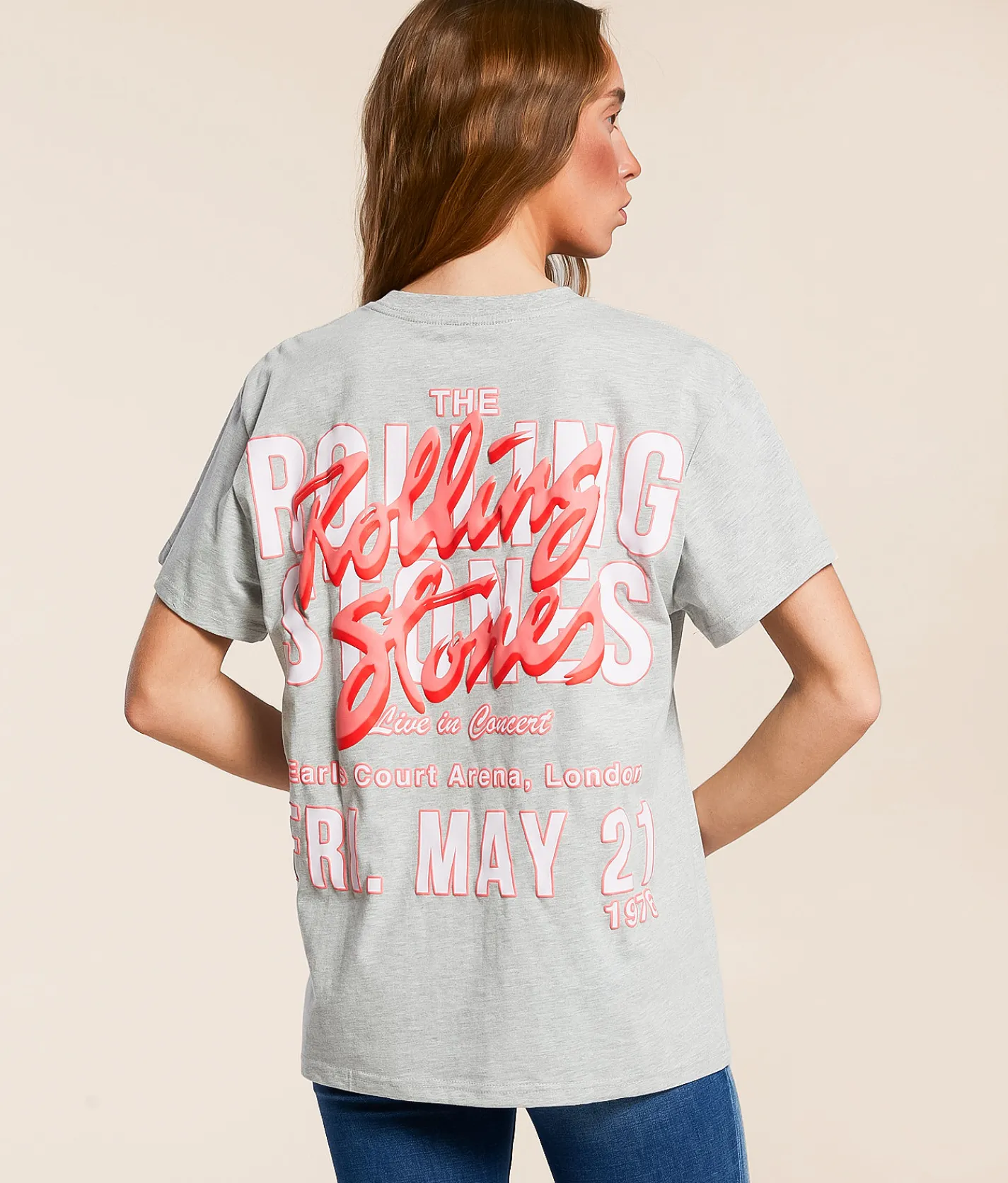 Goodie Two Sleeves The Rolling Stones Oversized Band T-Shirt Heather Grey Best