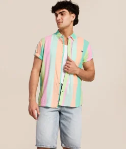 Chubbies The Seamfoam Layer Shirt Bright Green