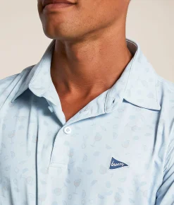 Breezy Golf The Sips & Spritz Performance Polo Blue Best