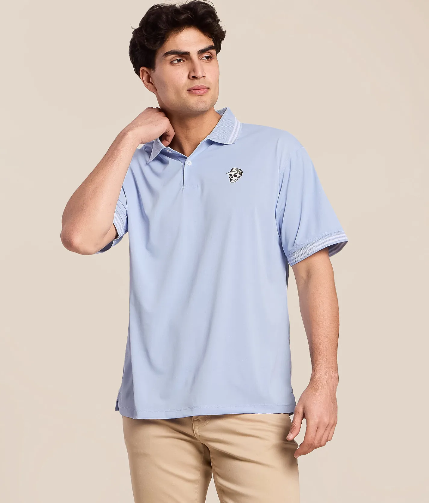 Devereux Golf The Skull Caddy Tips Performance Polo Marine Layer Outlet