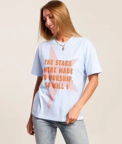 Modish Rebel The Stars Were Made To Worship T-Shirt Blue Online