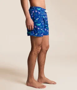 Swimwear | Chubbies The Swamp & Circumstances Stretch Swim Trunks Bright Blue