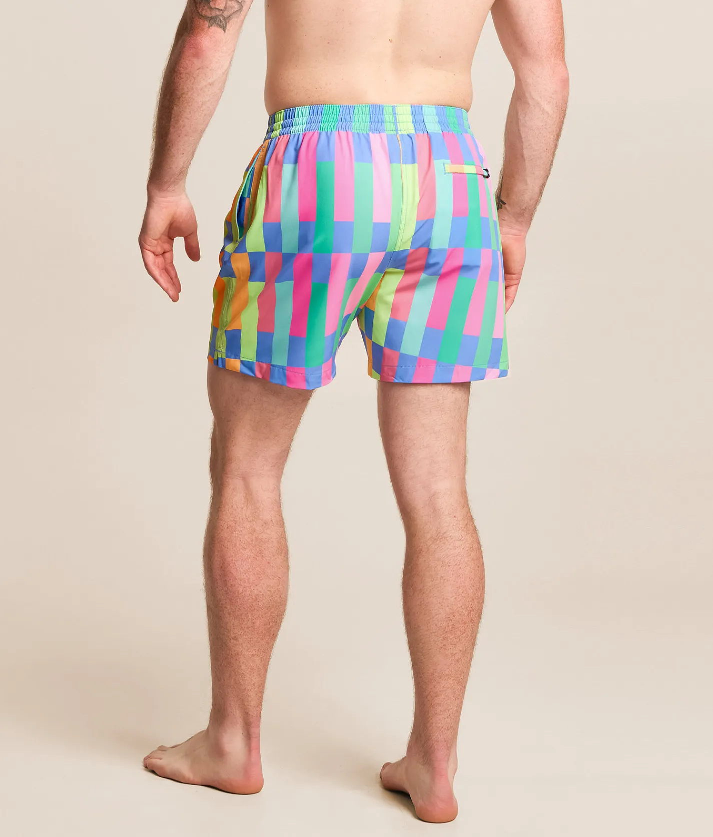 Chubbies The Technicolor Stitches Stretch Swim Trunks Medium Blue New