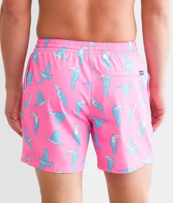 Bottoms|Swimwear | Chubbies The Toucan Do It Stretch Swim Trunks Bright Pink