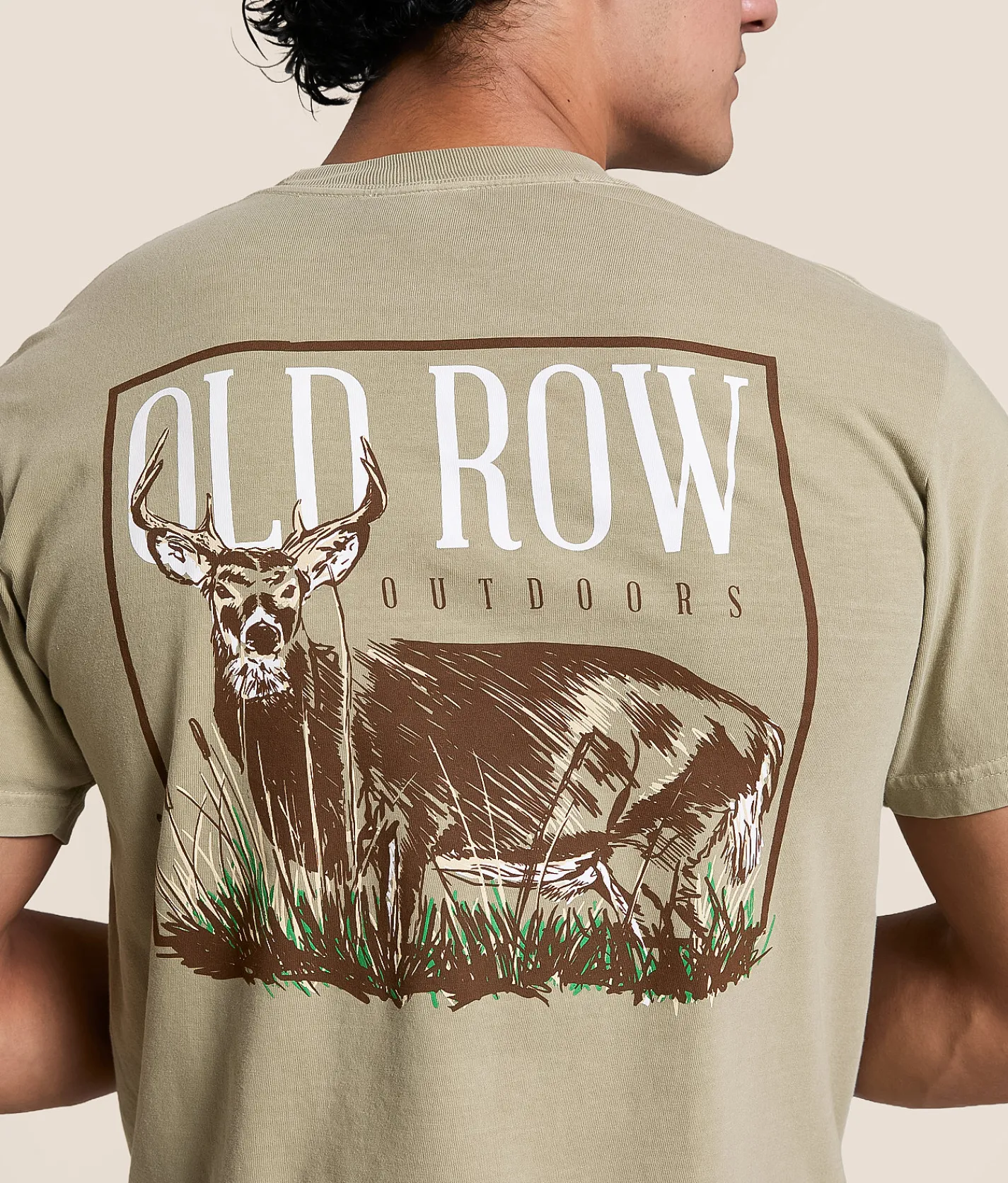 Tops|Graphic T-Shirts | Old Row The Trophy Buck T-Shirt Khaki