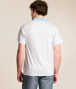 Hooey The Weekender Cowboy Golf Performance Polo White Blue Best