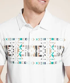 Hooey The Weekender Deboss Performance Polo White Aztec Online