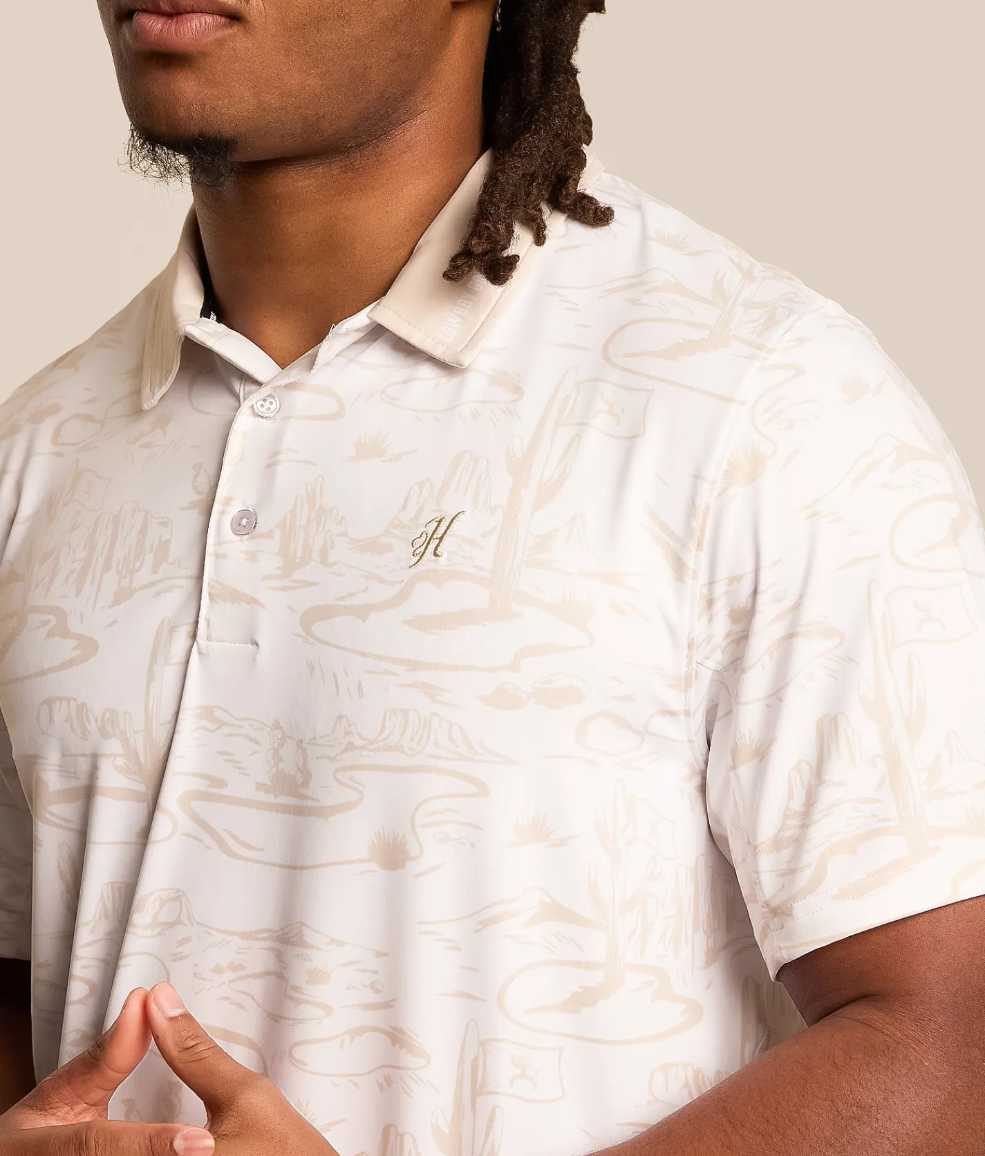 Hooey The Weekender Performance Polo White Cream Best