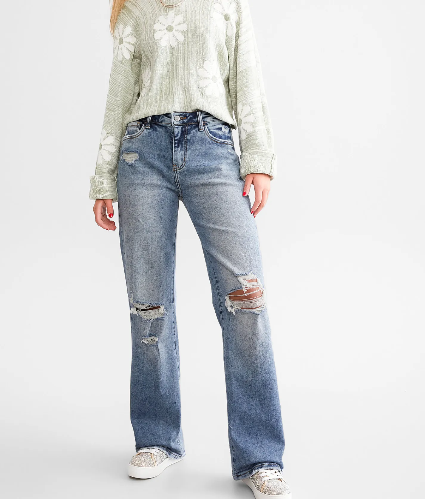 Willow & Root The Wide Leg Jean Laceflower Discount