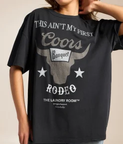 The Laundry Room This Ain't My First Rodeo Coors T-Shirt Black Snow New
