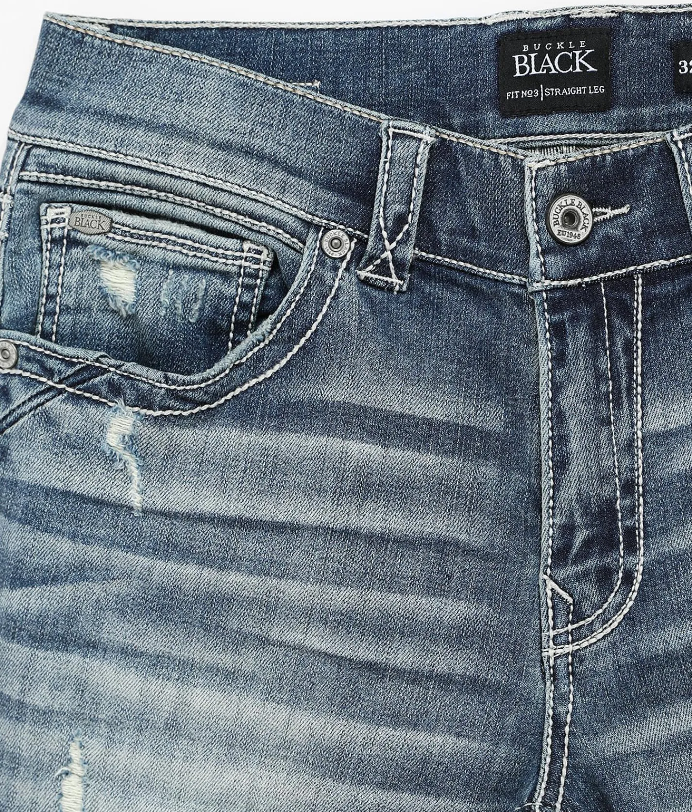 Buckle Black Three Straight Stretch Jean Shaker