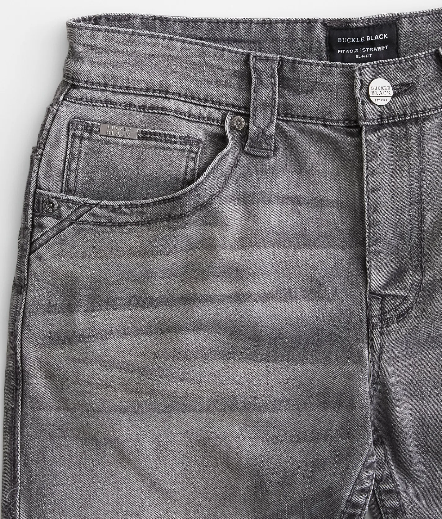 Buckle Black Three Straight Stretch Jean Thames Outlet