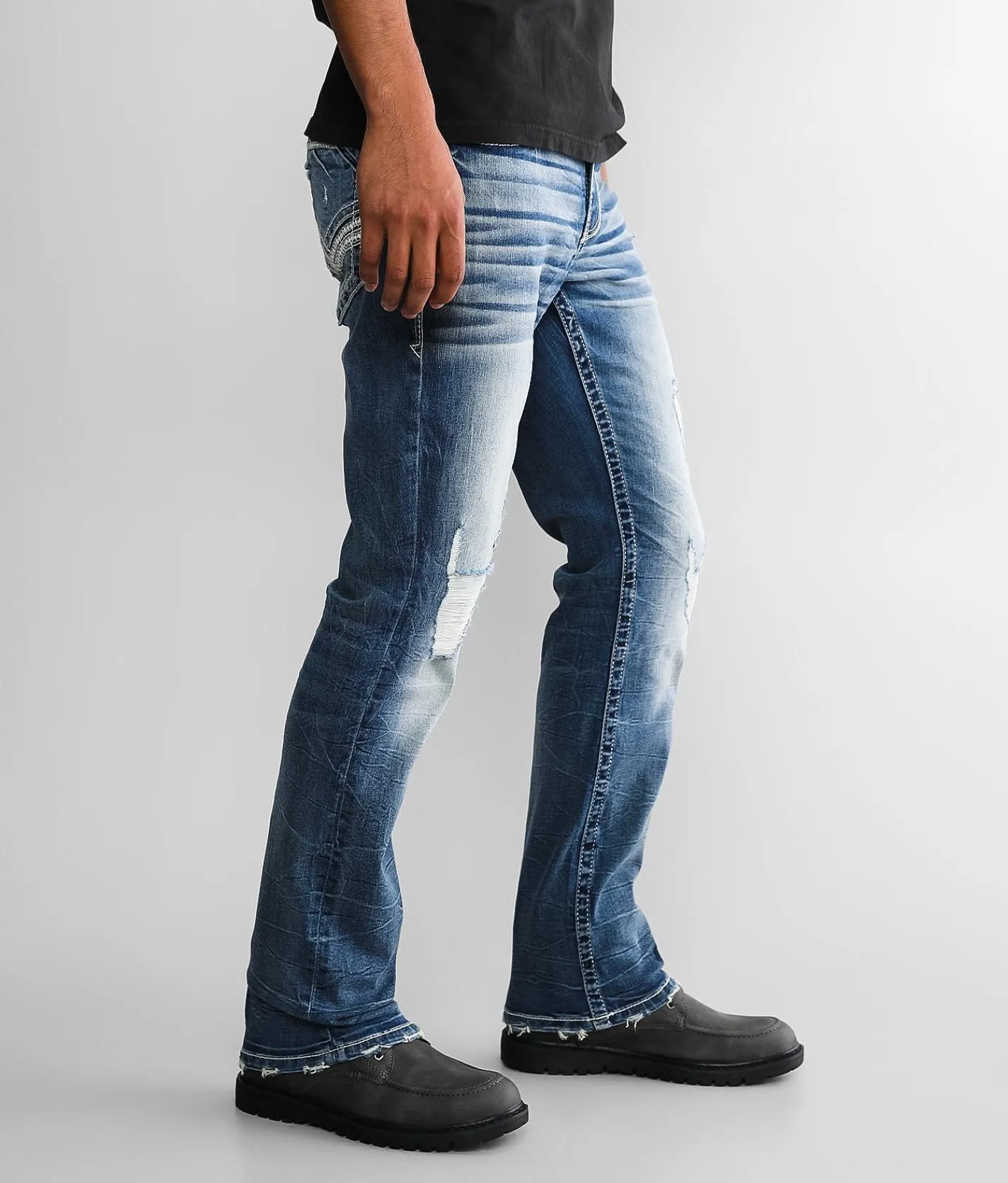 Buckle Black Three Straight Stretch Jean Chichen Itza Discount