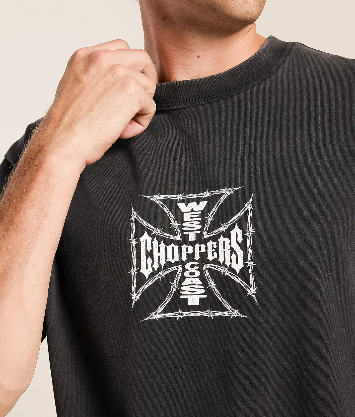 Tops|Graphic T-Shirts | ID Supply Co. Through The Wire T-Shirt Washed Black