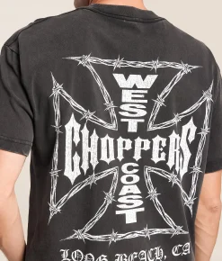 Tops|Graphic T-Shirts | ID Supply Co. Through The Wire T-Shirt Washed Black
