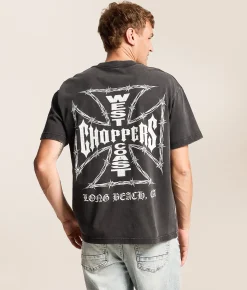 Tops|Graphic T-Shirts | ID Supply Co. Through The Wire T-Shirt Washed Black