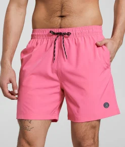 Maven Co-op Tidal Stretch Swim Trunks Diva Pink Multi New