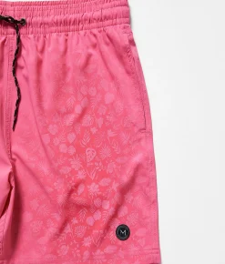 Maven Co-op Tidal Stretch Swim Trunks Diva Pink Multi New