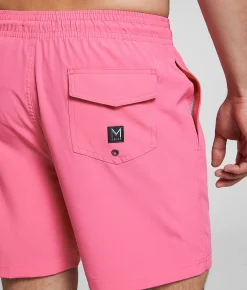 Maven Co-op Tidal Stretch Swim Trunks Diva Pink Multi New
