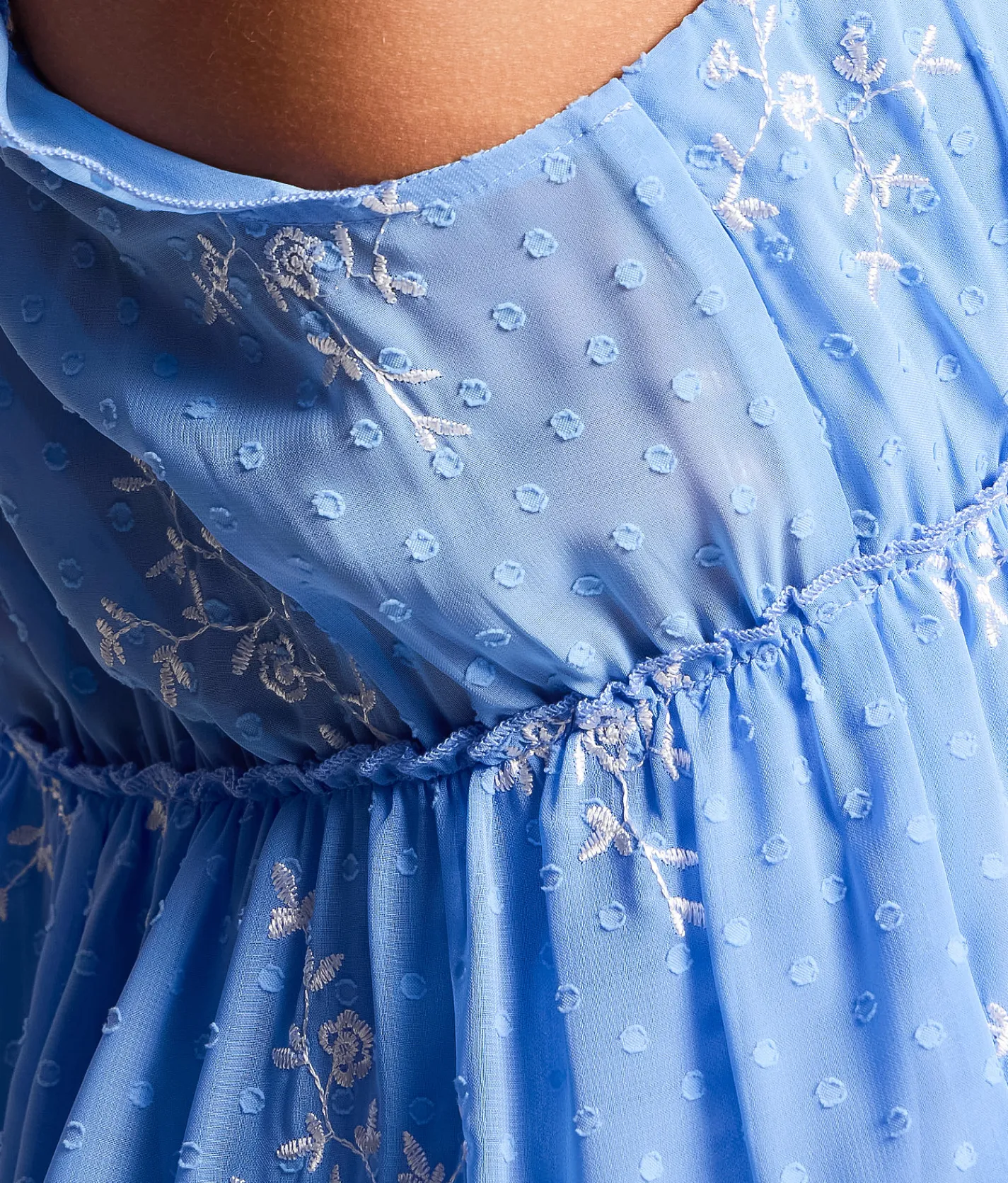 Dresses | Trixxi Tiered Floral Mini Dress Blue
