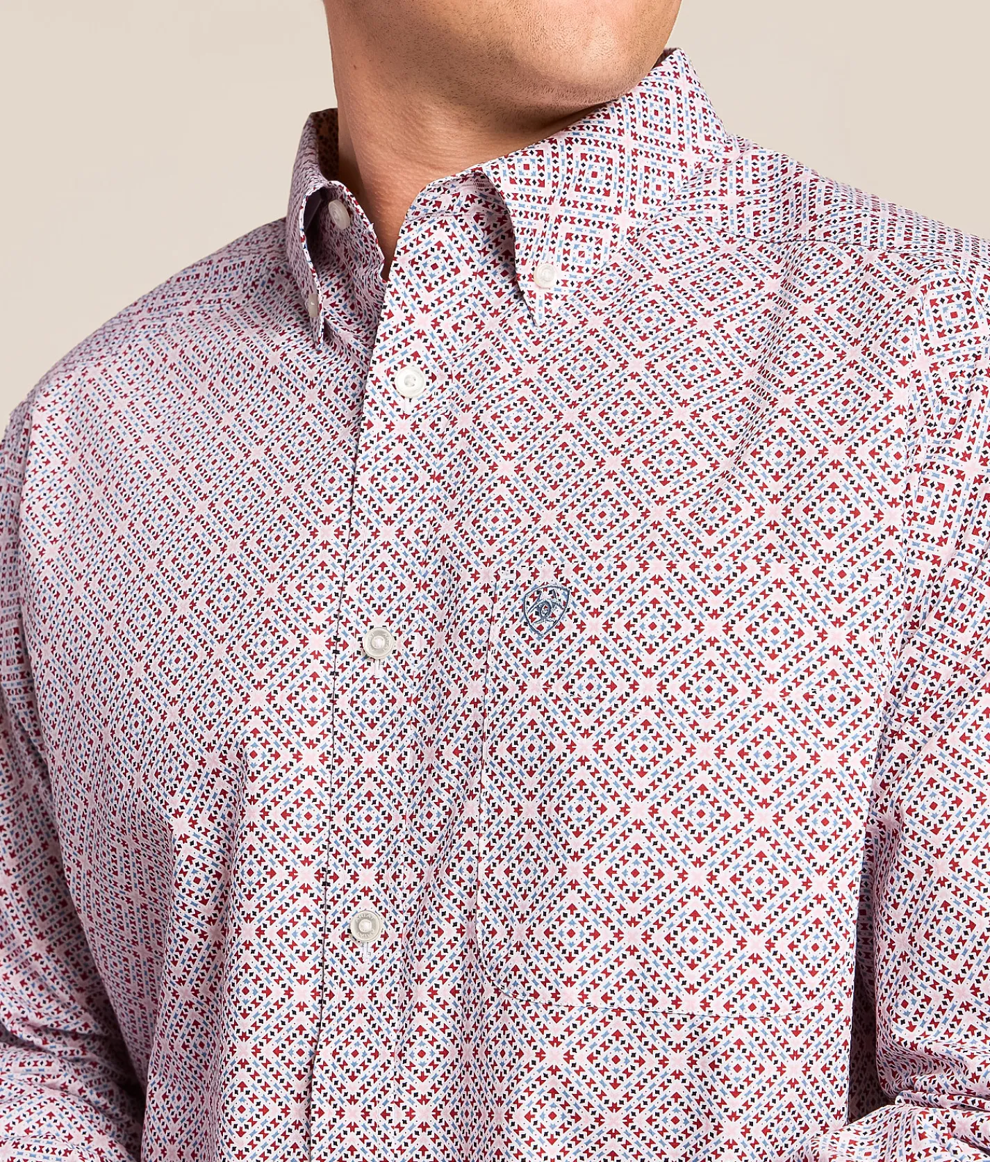 Tops | Ariat Tiernan Shirt White Geo Print