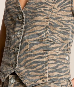 HIDDEN Denim Stretch Vest Tiger Sale