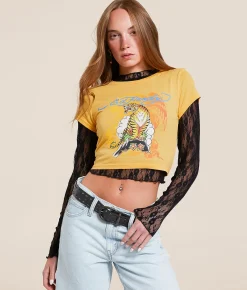 Ed Hardy Tiger Mountain T-Shirt Peach Online
