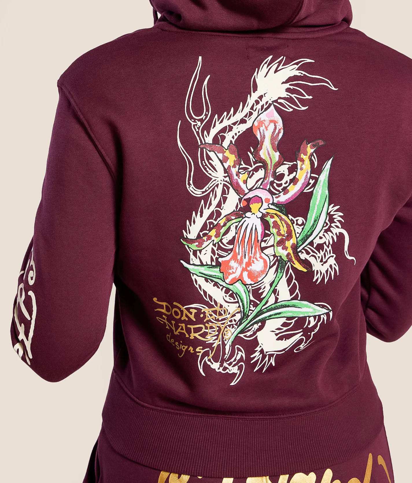 Tops | Ed Hardy Tigers Boxy Hoodie Fig