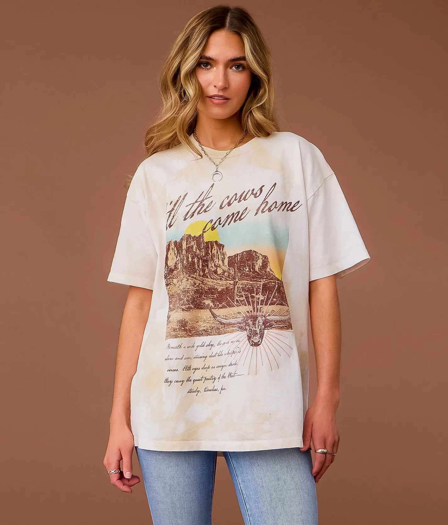 Tops | Sterling & Stitch Till The Cows Come Home T-Shirt Cream