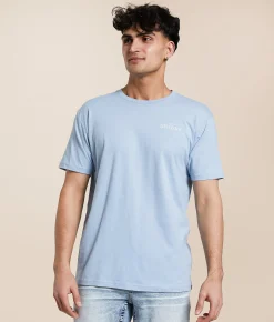 Kimes Ranch Tilted T-Shirt Stonewash Denim Hot