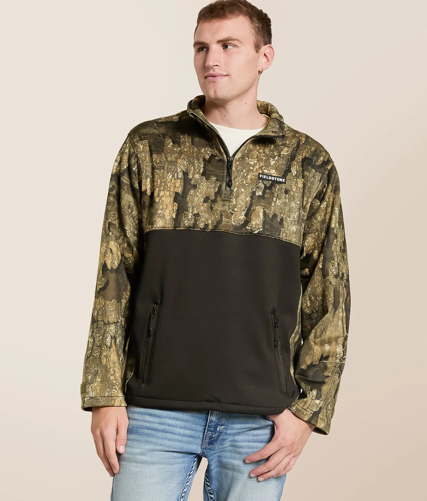 Tops | Fieldstone Timber Quarter Zip Pullover Camo