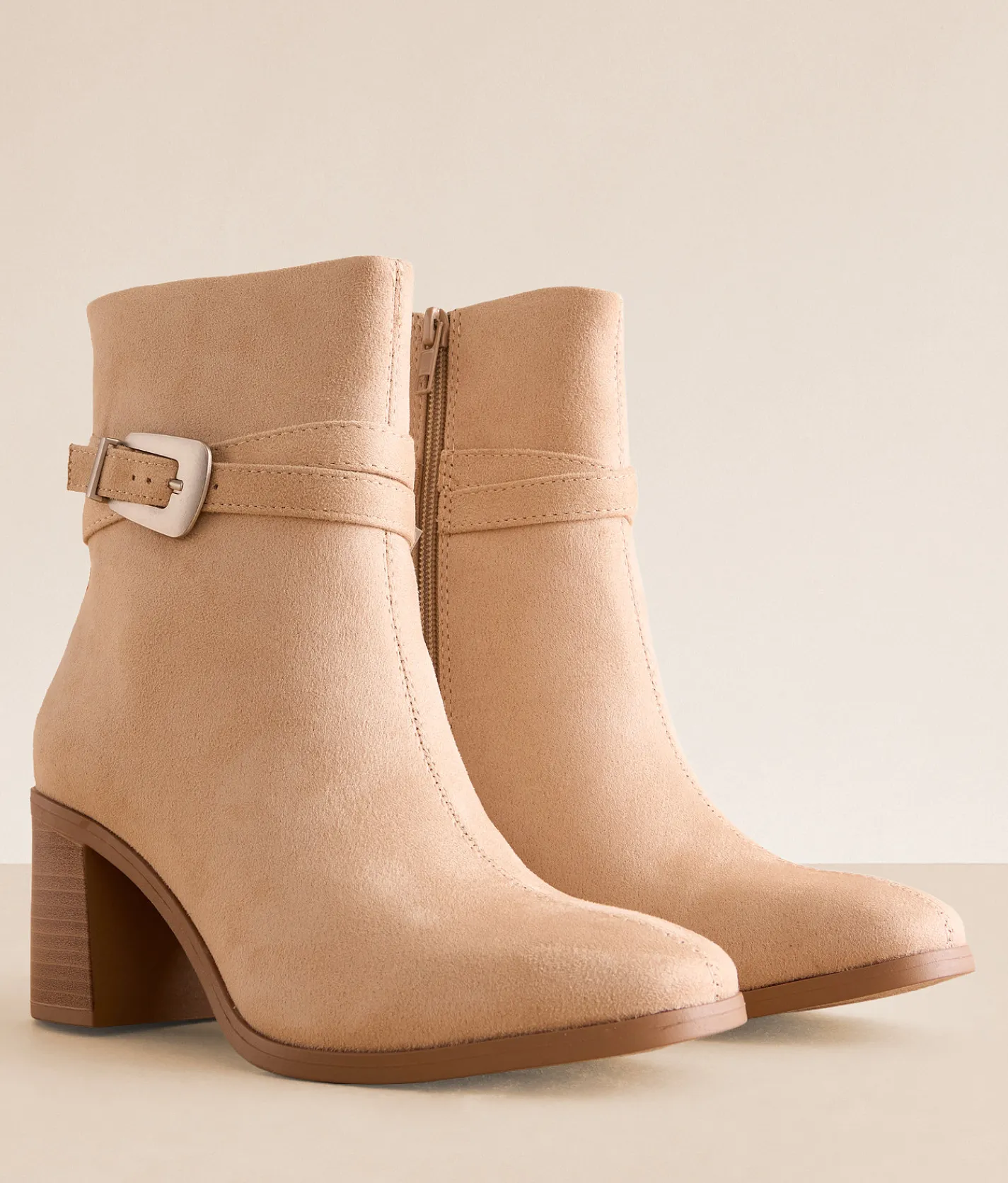 Soda Timmy Contemporary Ankle Boot Beige