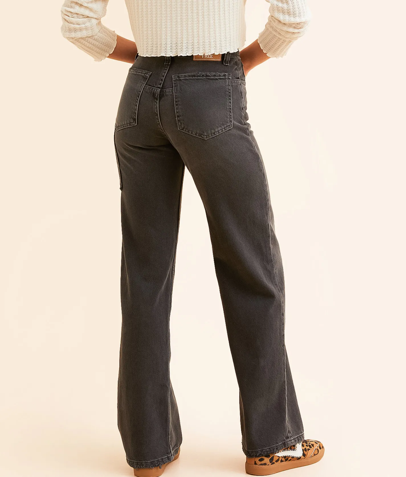Jeans|Bottoms | Free People Tinsley High Rise Baggy Straight Jean Blowout Black