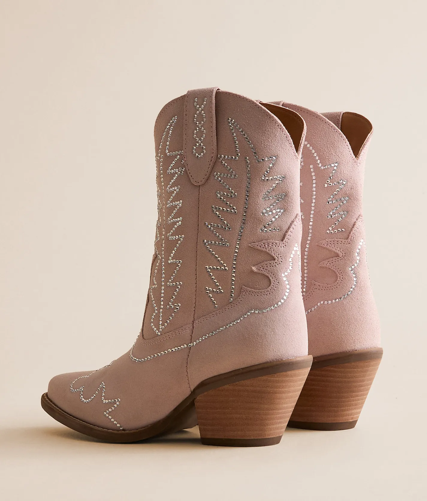 Dingo Tiny Pony Leather Western Ankle Boot Pink Clearance