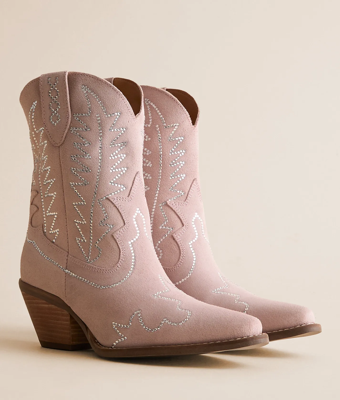 Dingo Tiny Pony Leather Western Ankle Boot Pink Clearance