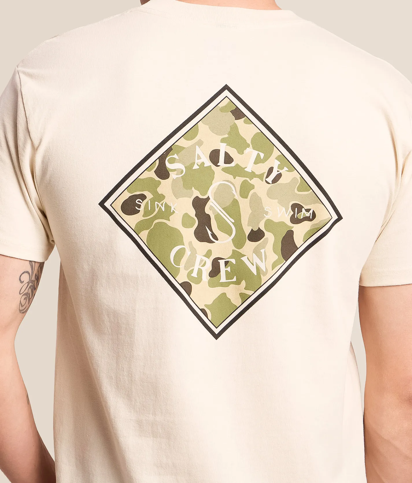 Tops|Graphic T-Shirts | Salty Crew Tippet Sand Camo T-Shirt Cream