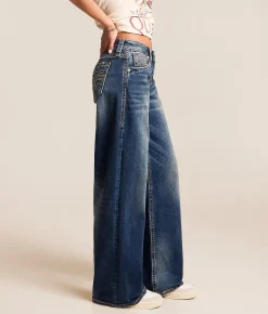 Jeans|Bottoms | Rock Revival Titania Low Slung Wide Leg Baggy Stretch Jean Vintage Dark Blue
