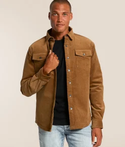 Departwest Corduroy Shacket Tobacco Clearance