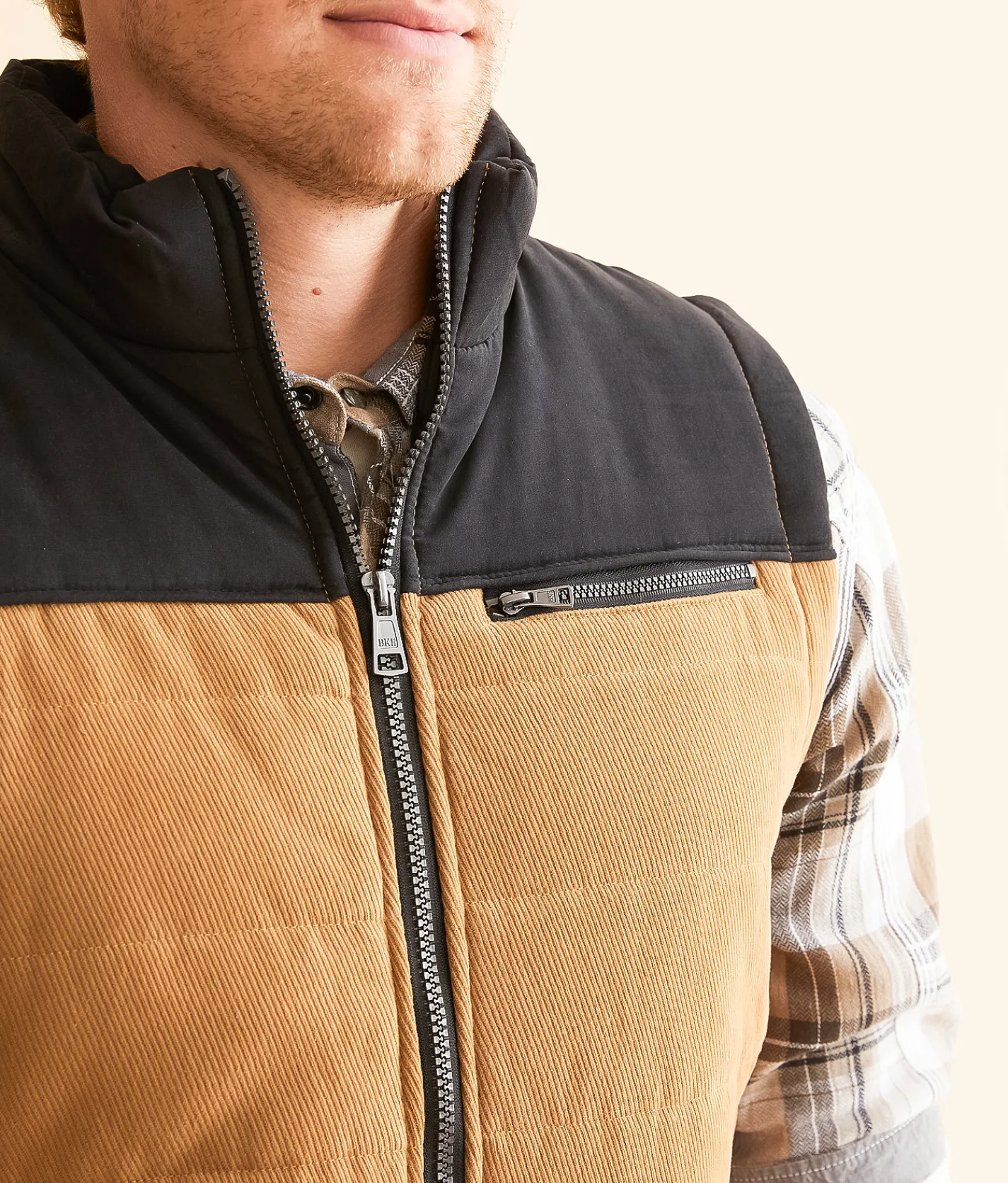BKE Tobacco Corduroy Vest Tobacco Grey New