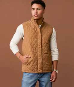 Tops|Coats & Jackets | Outpost Makers Tobacco Twill Vest Rubber