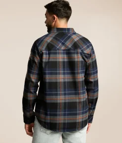 Tops | Howitzer Tomahawk Flannel Shirt Dk Blue Grey Orange