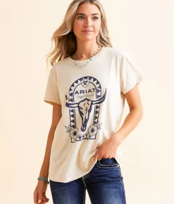 Tops | Ariat Tomb Stamp T-Shirt Natural
