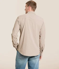 Tops | Gentry County Tonal Athletic Performance Stretch Shirt Tan Brown