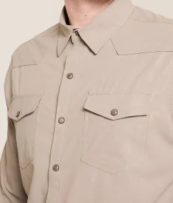 Tops | Gentry County Tonal Athletic Performance Stretch Shirt Tan Brown