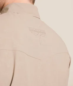 Tops | Gentry County Tonal Athletic Performance Stretch Shirt Tan Brown