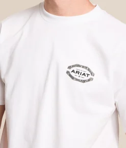 Ariat Tonal Bad Land Lockup T-Shirt White New