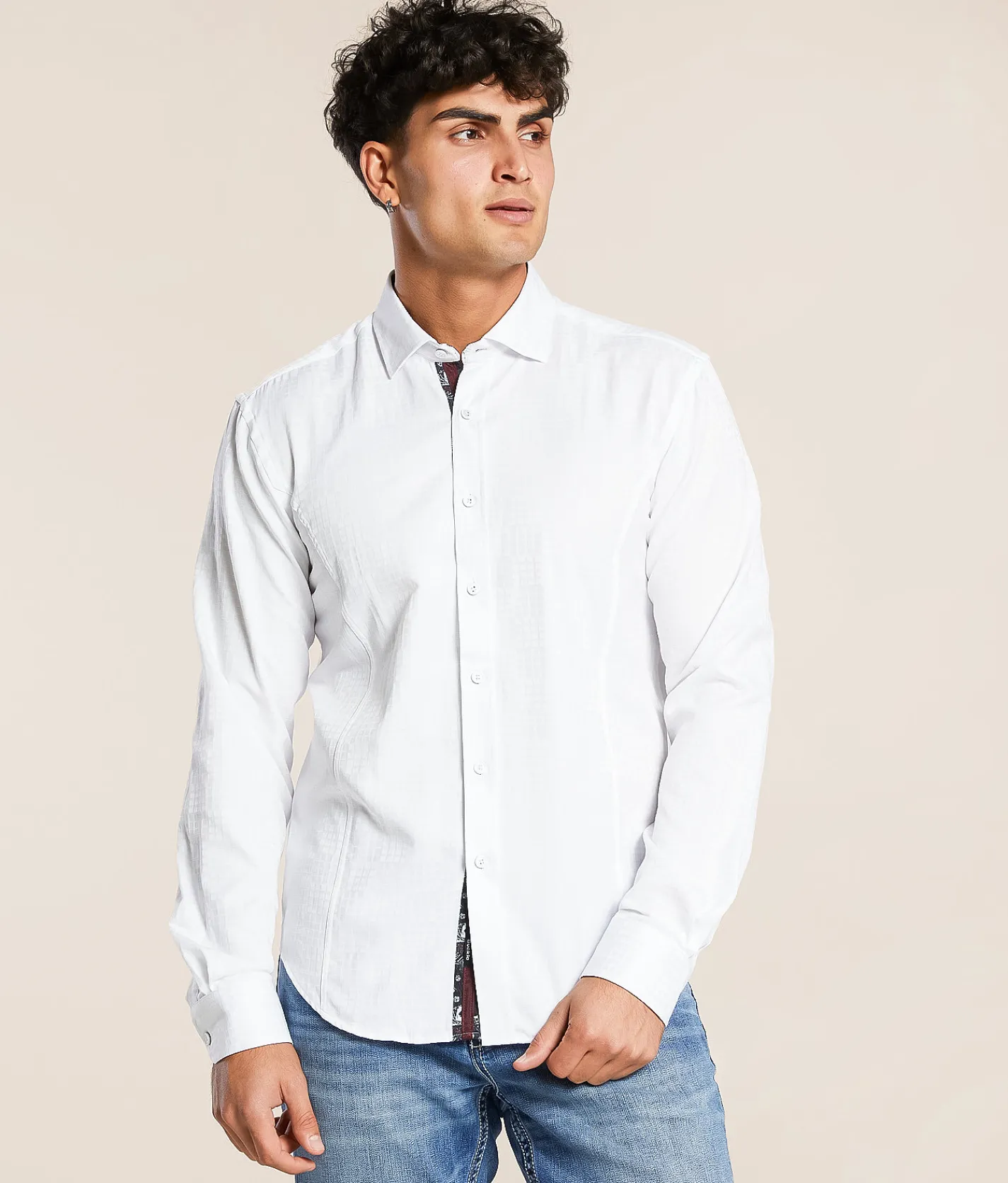 Eight X Tonal Embroidered Shirt White Outlet