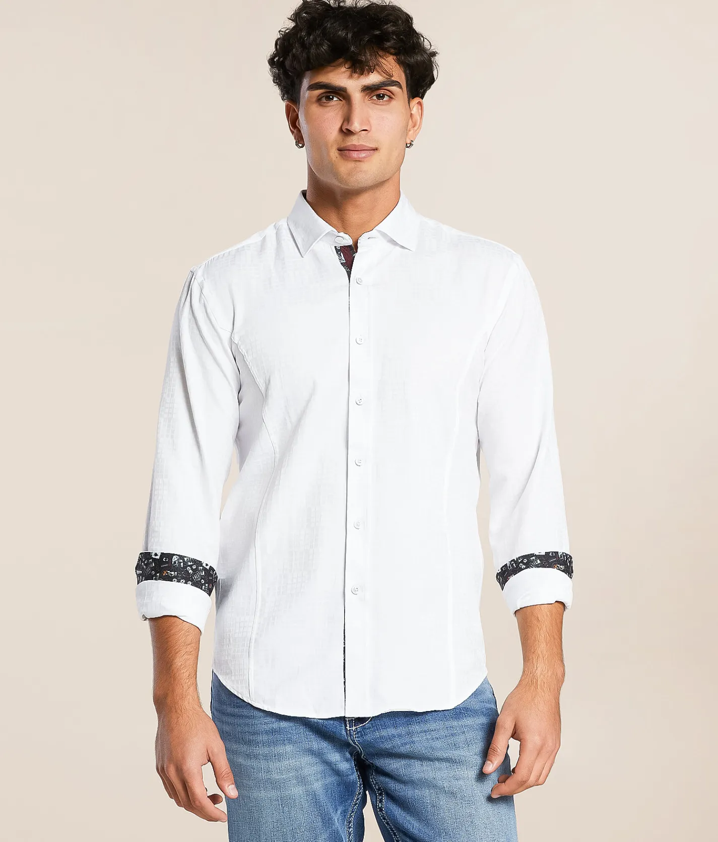 Eight X Tonal Embroidered Shirt White Outlet