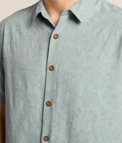 Nova Industries Tonal Floral Jacquard Shirt Blue Online